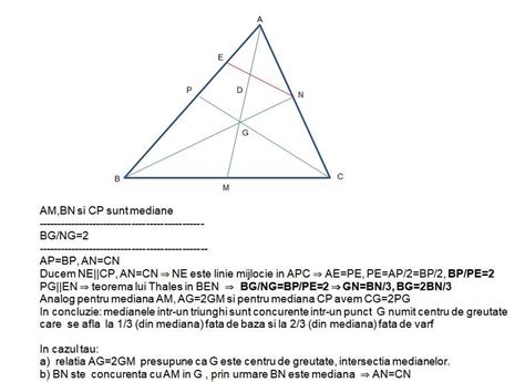 Fie M Mijlocul Laturii Bc A Triunghiului Abc Iar G Un Punct Situat Pe