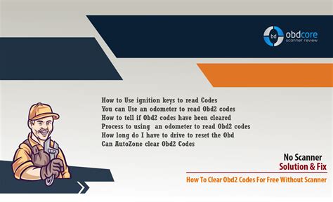 How To Clear Obd Codes For Free Without Scanner Obdcore