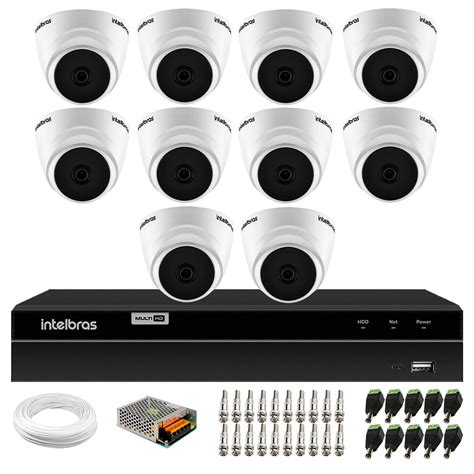 Kit 10 Câmeras Intelbras VHL 1220 Dome HDCVI LITE Full HD 1080p Lente