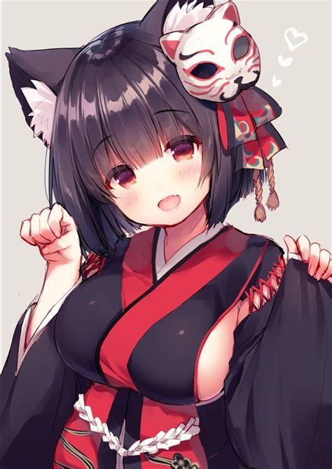 Cat Neko Art Kawaii Cute Girl Manga Anime Anime Personagens De Anime