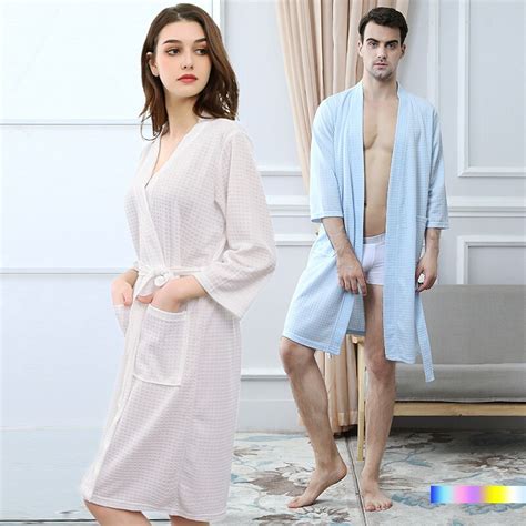 Albornoz Kimono de talla grande para mujer y hombre bata de baño Sexy