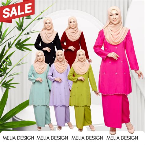 By Melia Design Baju Hot Viral Kurung Moden Sulam Biku Lembut