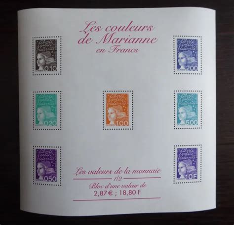 Bloc Et Feuillet Les Couleurs De Marianne En Francs N Eur