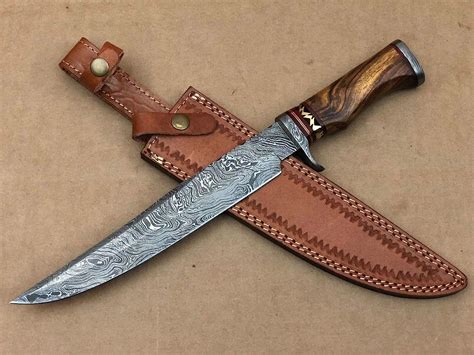 Amazon Ash Steel Custom Handmade Hunting Bowie Knife Damascus