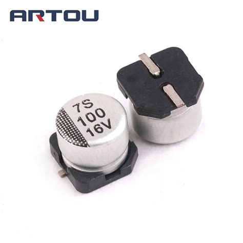 Pcs V Uf Uf V X Mm Smd Aluminum Electrolytic Capacitor