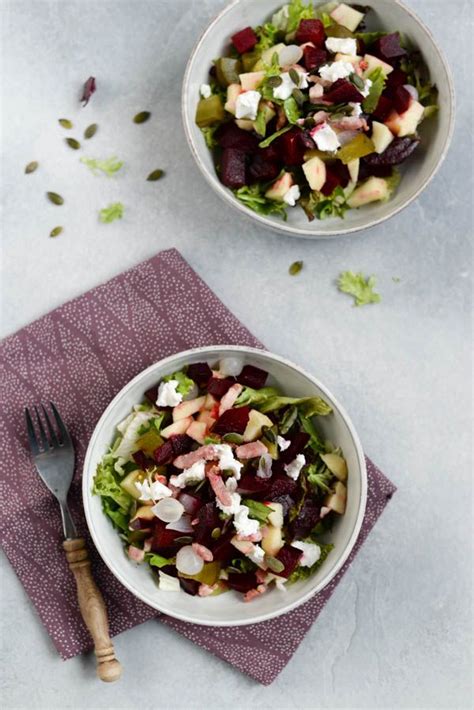 Bietensalade Met Geitenkaas Lunchsalade Bietensalade Voedsel