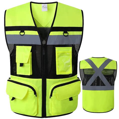 Gilet De Travail En Mail Haute Visibilit S Curit Utilitaire Respirant