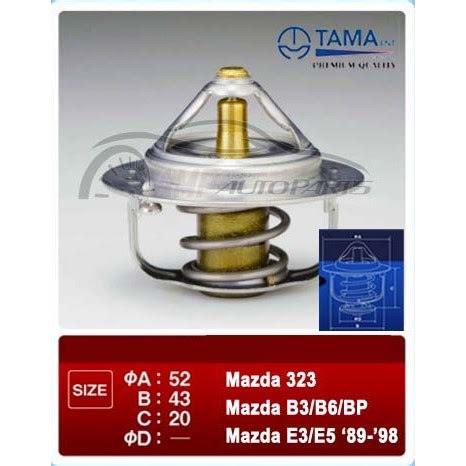 THERMOSTAT FOR FORD MAZDA Familia 323 B3 B6 BP AND MAZDA E3