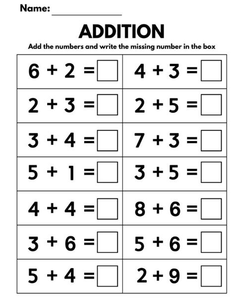 10 Printable Additition Fill In The Blanks Worksheets Numbers 1 15 For