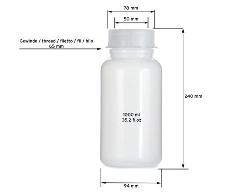 1000 Ml Wide Neck Bottle With Screw Cap Chemical Bottle Laboratory