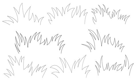 Grass Line Black And White Grass Outline Vector Free 7075885 Vector Art At Vecteezy