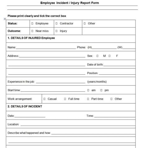 Useful Employee Incident Report Templates Writing Word Excel Format