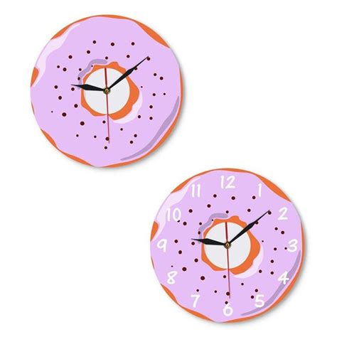 Colorful Printed Doughnut Decorative Wall Clock In 2021 Clock Wall