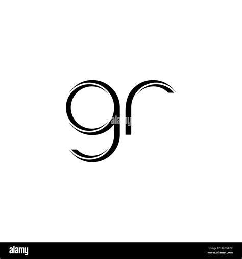 GR Logo Monogram With Slice Rounded Modern Design Template Isolated On