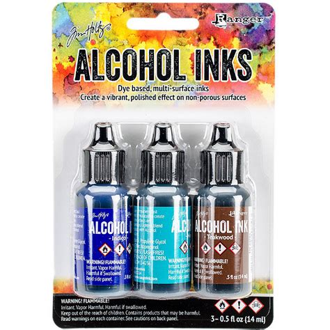 Tim Holtz Alcohol Ink Oz Pkg Mariner Indigo Mermaid Teakwood