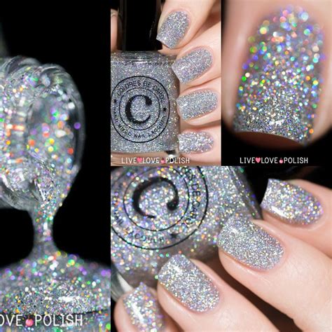 Holographic Silver Glitter Nail Polish Fancy Nails