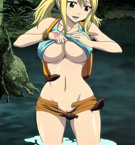 Rule 34 Big Breasts Fairy Tail Leech Leeches Lucy Heartfilia Shirt Lift Shirt Up Tagme 6724579