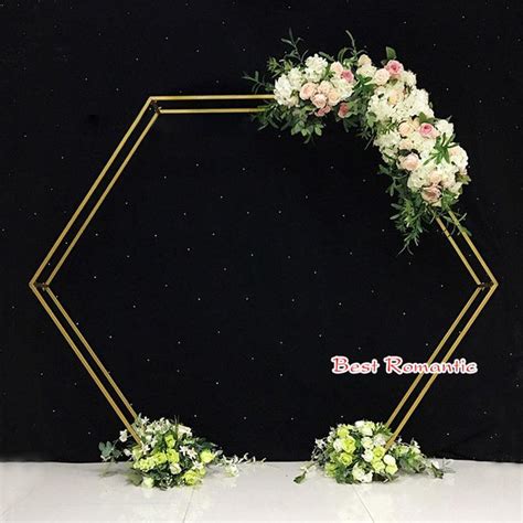 7 2ft Hexagon Wedding Arch Metal Hexagon Arch Gold Wedding Etsy