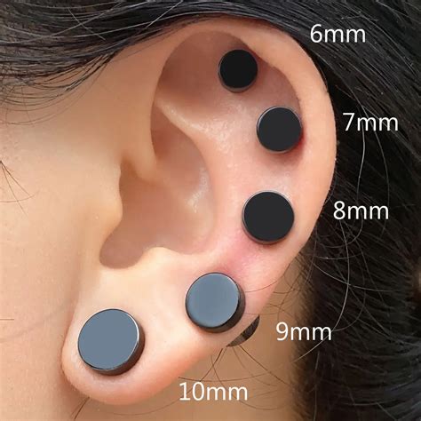 Punk Titanium Steel Men Strong Magnet Magnetic Ear Clip Stud Set No