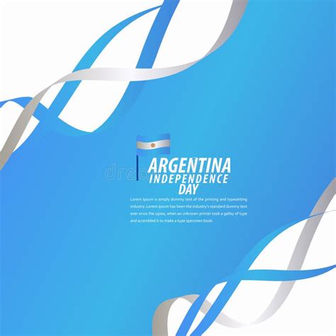 Argentina Ribbon Flag Vector Template Design Illustration Stock Vector