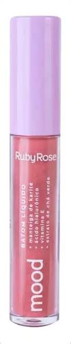 Batom Líquido Gloss Nude Rosado Matte Calm Ruby Rose Mood MercadoLivre