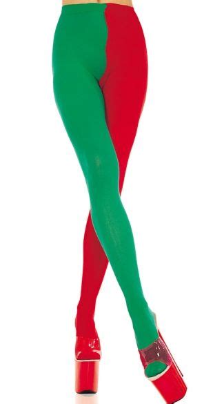 Multicolored Tights Opaque Jester Tights Two Toned Tights Jester