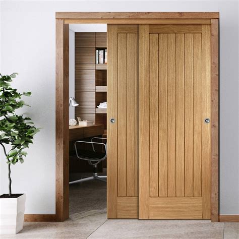 Pass Easi Two Sliding Doors And Frame Kit Suffolk Essential Oak Door