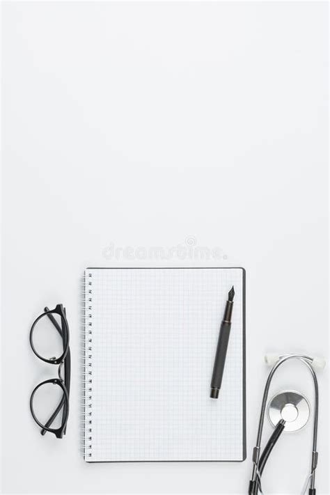 Doctor Desk With Stethoscope And Stationery Stock Photo Image Of