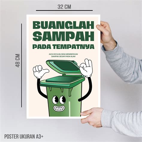 Jual Poster Dinding Buang Sampah Pada Tempatnya Ukuran A3 Plus