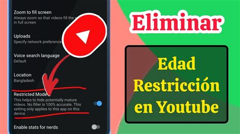 C Mo Eliminar La Restricci N De Edad En Youtube Configuraci N De