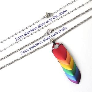 Gay Pride Pendant Rainbow LGBTQ Flag Necklace Chainmail Scale Charm