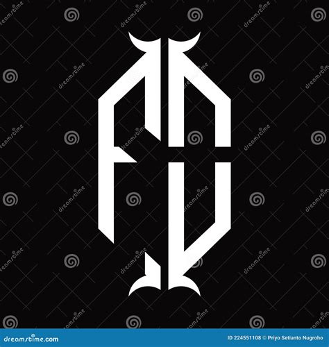 Fo Logo Monogram With Horn Shape Design Template Stock Vector