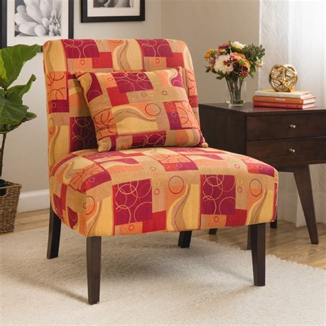 Accent Chair Geometric Red 10139098 Shopping Great