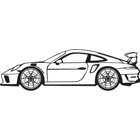 Stickers Porsche Gt3 Rs Silhouette Véhicule Refd20754 Mpa Déco