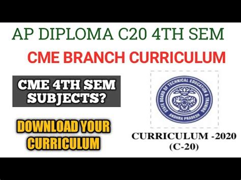 AP DIPLOMA C20 4TH SEM CME BRANCH CURRICULUM IMPORTANT SUBJECTS IN CME