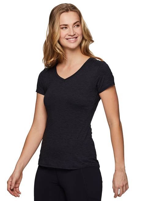 Rbx Active Womens Athletic Quick Dry Space Dye Short Sleeve Yoga T