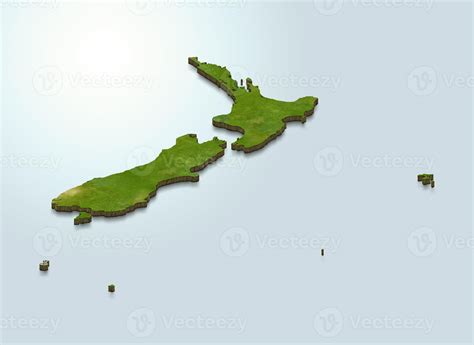 D Map Illustration Of New Zealand Stock Photo At Vecteezy