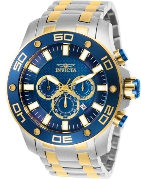 Invicta Pro Diver Chronograph Blue Dial Two Stone Steel Men S Watch 26082