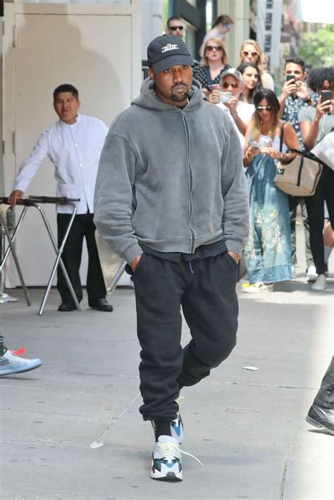 Kanye West Wearing Yeezy Season 6 Zip Up Hoodie Patagonia Synchilla Snap T Fleece Pants Yeezy