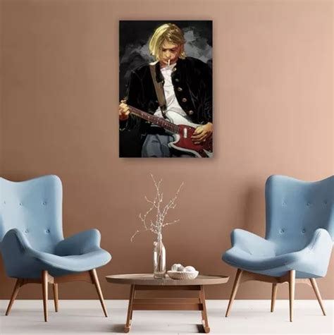 Cuadro Decorativo En Canvas Kurt Cobain Nirvana 03 Meses sin interés