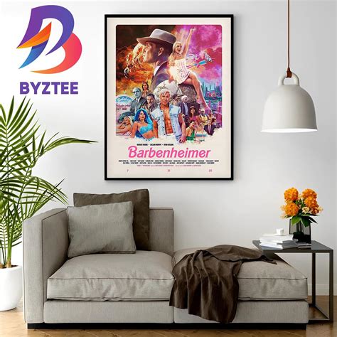 Barbie X Oppenheimer For Barbenheimer Poster Home Decor Poster Canvas