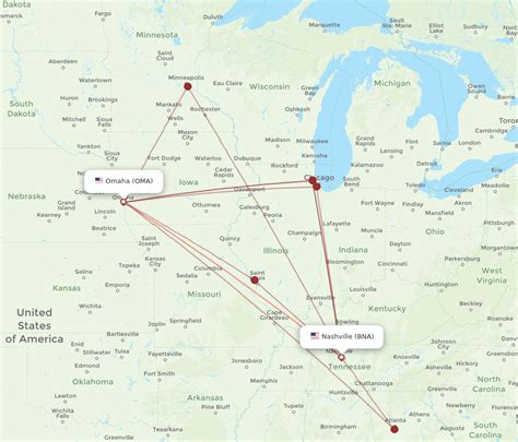 All Flight Routes From Omaha To Nashville Oma To Bna Flight Routes