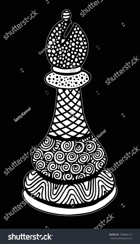 Hand Drawing Doodle Sketch Chess Bishop Stock Vector Royalty Free