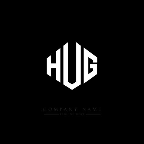 HUG letter logo design with polygon shape. HUG polygon and cube shape ...