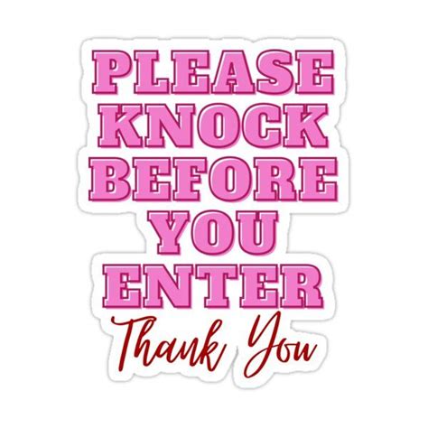 Please Knock Before You Enter Door Sign V Sticker For Sale By