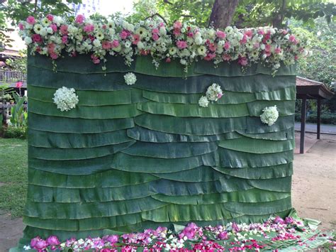 Banana Leaf Flowers Backdrop So Thais Leaf Decor Wedding