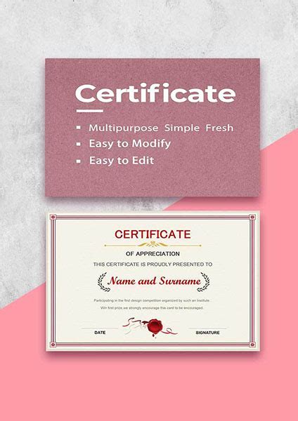 Editable Certificate Template