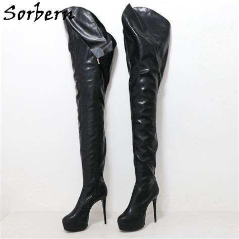 Sorbern Sexy Bdsm Fetish Boot Unisex 80cm Crotch Thigh High Heelless