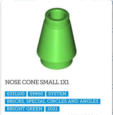 New Lego Piece Nose Cone Small 1x1 Qty 3 Ebay