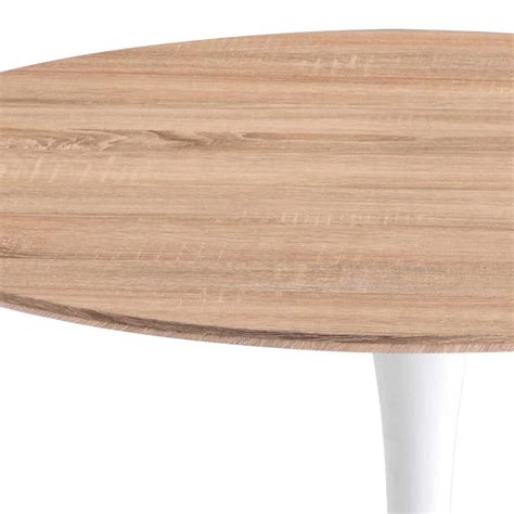 Mesa San Antoni Ø90 cm Pata Blanca Tapa Natural Lúzete